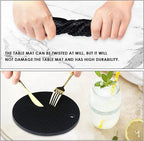 4 Pack Silicone Trivets for Hot Pots and Pans, Black Hot Pads Pot Holders, Non-Slip & Heat Resistant Silicone Mats for Kitchen Counter, Soft Durable Drying Mat, Jar Opener and Coasters, Black