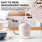 Newness 2-Cup Glass Measuring Cup For Baking and Cooking, (Upgraded, 3 Marking Including Cup/ML/Ounce Scale) Dishwasher, Freezer, Microwave, and Preheated Oven Safe, Essential Kitchen Tools