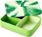LunchBots Build -a- Bento Lunch Box, Silicone Bento Box for Kids, Multi-Compartment Lunch Container, Oven & Dishwasher Safe, BPA Free, 32 oz - Tie Dye Green