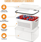 8-Pack Fruit Storage Containers for Fridge, Leakproof Fruit Containers for Fridge with Colanders, BPA-Free Produce Storage Containers with Lids Keep Fruits, Vegetables, Berry, Meat Fresh longer