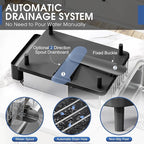 Stainless Steel Dish Drying Rack - Large Capcity 304 Grade Dish Drainer for Kitchen Counter with Drain Board, Utensil Holder & Detachable Cup Shelf, Rustproof Multifunctional Organizer