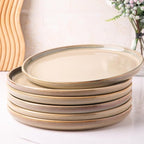 AmorArc Dinner Plates Set of 6, 10.5 Inch Reactive Glaze Ceramic Plates Set, Microwave, Dishwasher Safe, Scratch Resistant, Modern Large Dinnerware Dishes Set Kitchen Stoneware Plates
