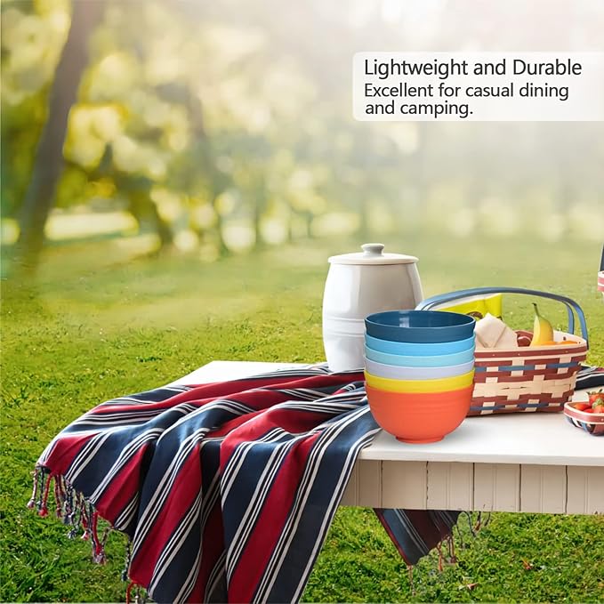 Homestockplus Unbreakable Cereal Bowls 25 OZ Microwave and Dishwasher Safe BPA-Free Bowl Dessert Bowls for Serving Soup, Oatmeal, Pasta and Salad [Set of 6]