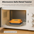 Microwave Toastie Sandwich Maker, Snack Maker & Panini Press, Removable Non-Stick Plates Silicone Microwavable Cookware, Heatwave Technology, Orange