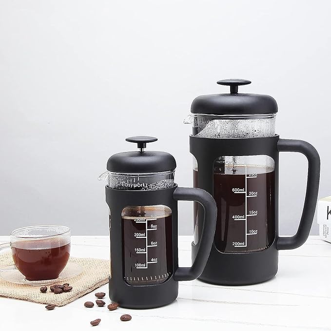 Easyworkz French Press 34 oz Coffee Tea Maker with Borosilicate Glass,Soft Grip Handle