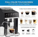 Kenmore Fully Automatic Coffee Maker - with Grinder, Milk Frother & Steamer, Auto Tamper, Descaler Expresso Machine, cafeteras electricas modernas machines For Home/Office Black