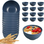 12 Pcs Unbreakable Cereal Bowls Set, 26 Oz Wheat Straw Bowls Set, Microwave & Dishwasher Safe Bowls for Kitchen, Reusable Plastic Bowls for Soup, Salad and Snack, BPA Free, Dark Blue