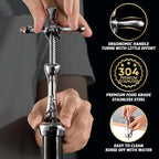 Wine Opener Deluxe, Heavy-Duty Bottle Opener for Easy Cork Removal, Manual Corkscrew for Smooth & Effortless Intact Wine Corks, Premium Corkscrew for Waiters, Bartenders & Home Use