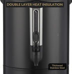 100 Cups Large Coffee Urn with Double Wall Insulation, 14L/3.8 Gallon Stainless Steel Commercial Electric Coffee Maker with Hot Drinks and Hot Water, for Weddings, Parties, Catering, and Buffets