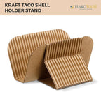 [200 COUNT]Harvest Pack Disposable Kraft Taco Holder Stand Tray, Taco Plates Serving Rack for Taco Shells Tortillas Hot Dogs Waffle Shawarmas Gyros Pita Bread Pocket Wraps, Taco Party Taco Tuesday