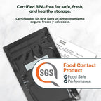 5" x 8" Recloseable Zip Storage Bag (100 Count) 5.5 Mil Durable - BPA Free Commerical Food Grade Reusable Resealable Zipper Vacuum Seal (Black and Black)