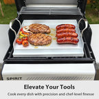 Utheer 17" x 13" Ceramic Nonstick Stainless Steel Griddle for Gas Grill, Charcoal, Oven, Stove Top Griddle, Non-Toxic, PFAS/PFOA/PTFE Free, Oven Up to 500°F, for BBQ, Camping & Kitchen, Sliver