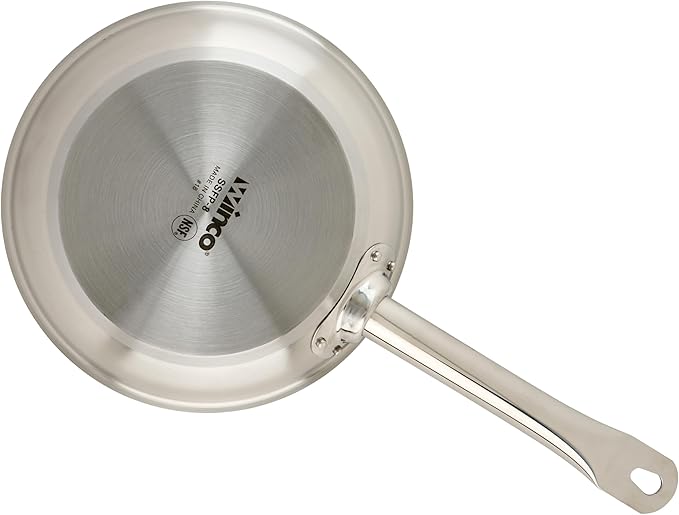 Winco Commercial-Grade Stainless Steel Fry Pan, Natural Finish, 8"