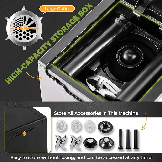 Meat Grinder Electric 3200w High Capacity Commercial Heavy Duty Meat Grinder and Sausage Stuffers, Kubbe Kit for Household Use & Commercial