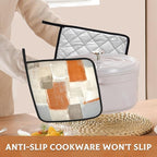2 Pack Orange and Grey Pot Holders for Kitchen Heat Resistant, Abstract Art Painting Potholders for Kitchens Washable for Cooking & Baking & Microwave