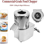 Commercial Electric Food Processor 550W – Heavy Duty Vegetable Chopper Machine – Stainless Steel Body & Blades – 120Kg/H High Capacity – for Restaurant & Kitchen Use (110V)