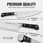 Cutluxe 15-Piece Knife Set – Premium Black Wood Block – Knife Set for Kitchen, Ultra Sharp High Carbon German Stainless Steel, Full Tang – Artisan Series