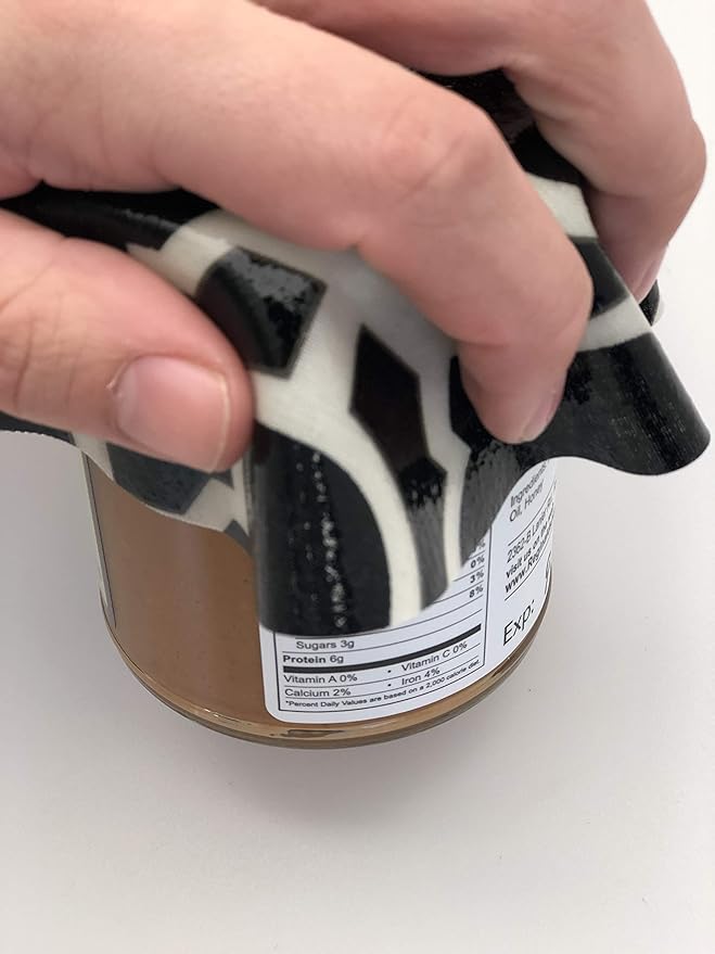 Andreas Silicone JO-85 Non-Slip 6.25" Jar Opener, Easy Lid Opener, Made with Silicone and Fabric, Dishwasher Safe, Garlic Peeler, Midnight, 6.25 inch