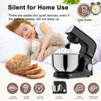 Stand Mixer, 5.5 Quart, 10 Speed Tilt-Head Food Mixer, Kitchen Electric Mixer with SS Bowl, Copper Motor, Beater, Dough Hook, SS Egg Whisk (300W Black)