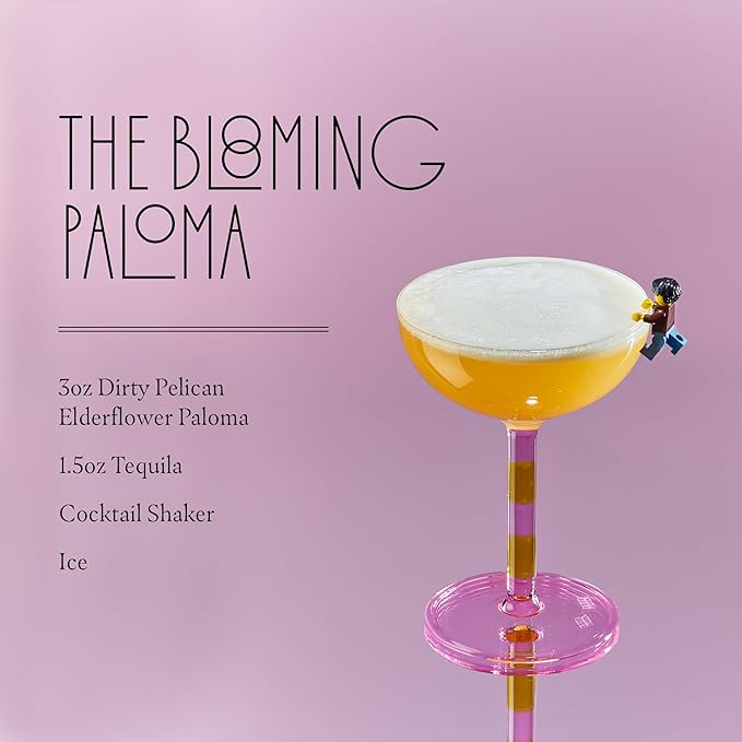 Dirty Pelican Cocktail Mixers - Elderflower Paloma - Skinny & Organic Drink Mixes for Cocktails - Low Calorie Mocktails - Low Sugar - Vegan - Gluten Free - No Preservatives - 750ml (1 Bottle)