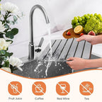 Stone Dish Drying Mats for Kitchen Counter, 24"(L)×16"(W) Collapsible Diatomaceous Earth Mats, Eco-Friendly Absorbent Dish Drying Mat for Dishes Bottles Cups, Match Any Countertop