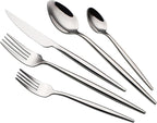 20 Piece Luxury Silverware Set for 4 Mirror-Polished 18/10 Stainless Steel Heavy Flatware Set Modern Cutlery Set Knife/Fork/Spoon Utensil Dishwasher Safe with Gifts