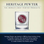 Heritage Pewter Florida State Double Old Fashion | Double Rocks Glass 14 OZ for Liquor | Expertly Crafted Pewter Glass
