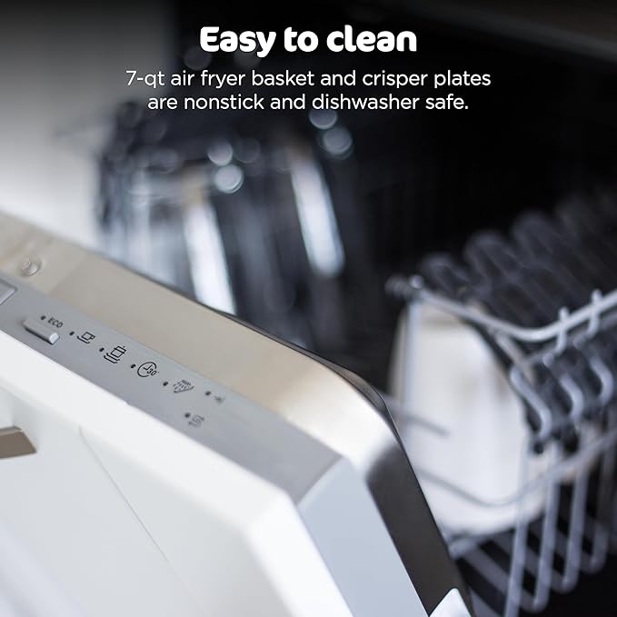 Ninja Foodi 6-in-1 FlexBasket Air Fryer with 7-QT MegaZone & Basket Divider for Large Proteins & Full Meals, Smart Finish Cook 2 Foods 2 Ways, Family Sized Capacity, Air Fry, Roast & More, Black DZ071