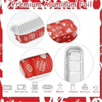 50 Pcs Valentine Mini Loaf Pans With Lids, 6.8oz Rectangle Aluminum Foil Baking Cups Muffin Tins Disposable Mini Cake Pans for Wedding Party Decoration Supplies