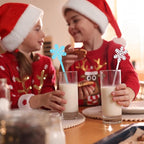 Chengu 100 Pcs Christmas Drink Stirrers Xmas Stir Sticks Bulk Holiday Coffee Stirrers Plastic Swizzle Stick Hot Cocoa Bar Supplies Chocolate Decoration Reusable Cocktail Mixer (Snowflake)