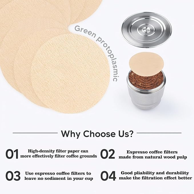 800 Count Espresso Coffee Filters, 51 mm Unbleached Round Coffee Paper Filter for Espresso Machine, Disposable Coffee Filter Compatible with Espresso Coffee Maker