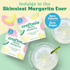 Craftmix Skinny Margarita Cocktail Mixers - Makes 12 Drinks - Zero Sugar, Zero Net Carbs, Zero Calories Mocktail Drink Mixers - Real Fruit - Vegan, Non-GMO, Dairy Free, Gluten Free