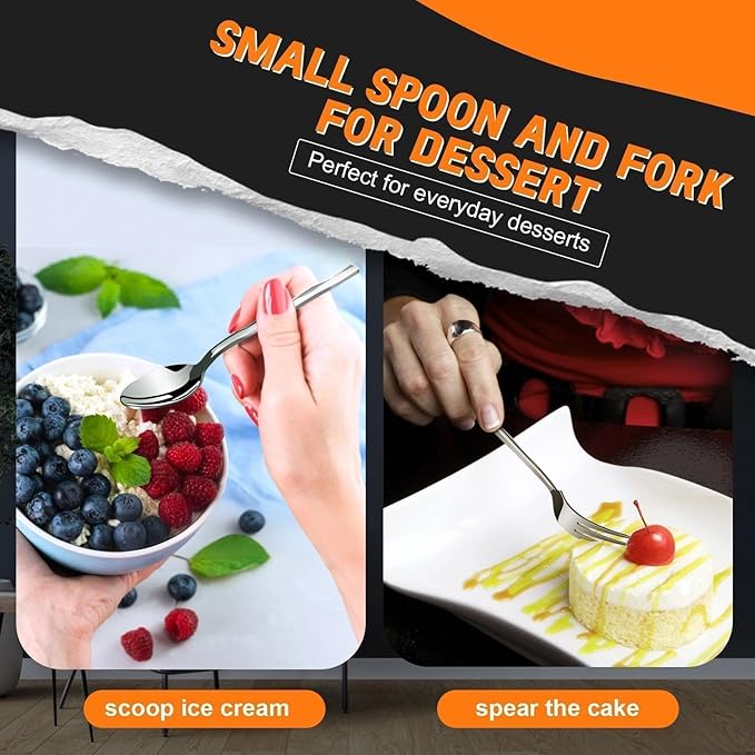 SSGP Silverware Set for 6, 30 Piece Heavy Duty Stainless Steel Serving Flatware Utensils Set, Mirror Finish, Elegant & Durable, Modern Design Dishwasher Safe Cutlery Set for Home Wedding Housewarming