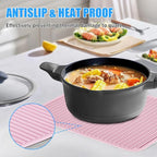 Silicone Trivet Mat Extra Large Heat Resistant Non-Slip Pot Holder Multi Purpose Kitchen Hot Pad for Hot Dish Mat Utensil Drying Rack 14.2"×11 "