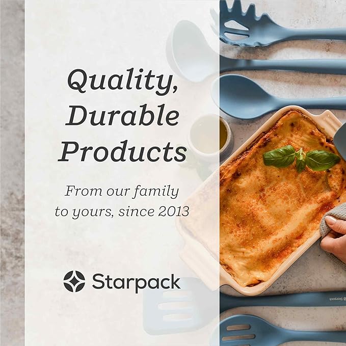 Starpack 'Like a Boss' XL Premium Silicone Cooking Utensils Set (6 Pcs) - Heat Resistant Kitchen Utensils 600°F - Non-Stick Silicone Utensil Set - Large Kitchen Utensils Set for Cooking & Serving