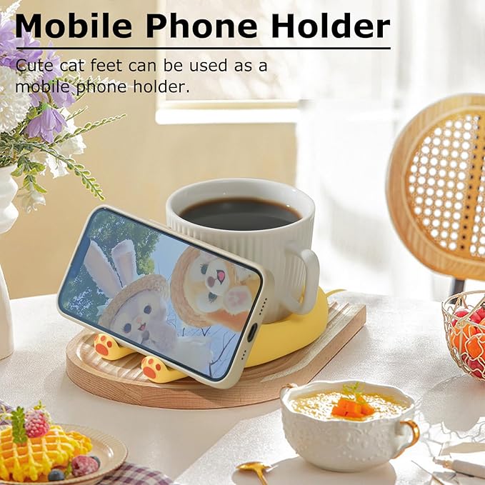 PUSEE Coffee Mug Warmer Auto Shut Off, 3 Temp Coffee Warmer for Desk, Candle Warmer Plate Safely Melt The Candle Releases Scents,Enjoy Your Warm Coffee Tea,Coffee Gifts for Women Men