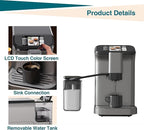 GarveeLife Espresso Machine with Built-in Grinder, 20Bar Pressure & Automatic Milk Frother, One-Touch Operation for Lattes and Cappuccinos, Compact Design for Home or Office Use