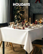 Pureegg Rectangle Table Cloth 60" x 84" – Durable Polyester Tablecloth Offers Reusable & Washable Protection, Ideal for Outdoor Party, Picnic, Wedding, Banquet and Birthday, 1 Pack, White