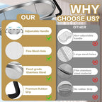 Over the Sink Colander - Strainers and Colanders - Stainless Steel Strainer - Expandable Sink Colander with Rubber Grip for Strain, Drain, Rinse Fruits, Vegetables, Home Kitchen Essentials