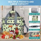 iknoe Large Cooler Bag Collapsible, 15L Insulated Bags, Leakproof Lunch Cooler Tote with Multi-Pockets for Adult, Insulated Lunch Box for Beach, Picnic,Work, Leaf 24-Can