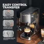 Espresso Machine - 20 Bar Coffee Maker with Milk Frother Steam Wand, Cold Brew Iced Coffee Maker, 1450W Semi-Automatic Coffee Machine with 34oz Water Tank for Latte