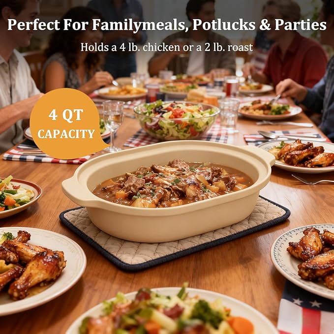 MAGNIFIQUE Casserole Dishes for Oven, 9x12 Porcelain Baking Dish, 4 Quarts Lasagna Pan with Handles, Oven Safe up to 500°F or on Stovetop, Use to Marinate, Cook, Bake, and Serve, Brown