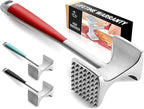 Zulay 10" Meat Tenderizer Hammer – Heavy-Duty Dual-Sided Mallet with Non-Slip Grip – Metal Meat Pounder for Tenderizing Beef, Chicken, Pork & More – Kitchen Tool for Cooking & BBQ - Red