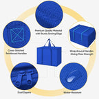 BALEINE 2Pk Insulated Reusable Grocery Bags, Collapsible Cooler Bag for Groceries, Heavy Duty Large Insulated Bag (Large, Midnight Blue)