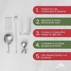 A Bar Above 10 Piece Cocktail Mixing Glass Set, Lead Free Cocktail Set with Mixing Glass, Bar Spoon, Julep Strainer, Bell Jigger and Picks, Bar Accessories, Ideal for Martinis, Whiskey and Negronis