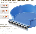 HONGBAKE 9 Inch Round Cake Pan Set of 2, Nonstick Ceramic Coating Cake Molds with Diamond Texture, Aluminized Steel Cake Pans Sets for Baking & Cheesecake, Heavy Duty & Non-Toxic (Deep Blue, 2PCS)