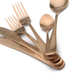 24-Piece Stainless Steel Flatware Set, Matte Rose Gold Finish, Service for 4