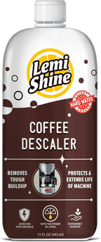 Lemi Shine Coffee Machine Descaler With Powerful Citric Acid | Coffee Maker Cleaning Supplies | Universal Cleaner Works For Nespresso, Keurig, Breville, & More, 4 Uses - 15 oz. Bottle
