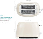 Ultrean Toaster 2 Slice with Extra-Wide Slot for Toasting Bagels, Breads, Waffles & More, Stainless Steel Material with Removable Crumb Tray, 6 Browning Settings