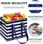 WISELIFE 4 Pack Reusable Grocery Bags Large Water Resistant Grocery Collapsible Heavy Duty Tote Bags for Shopping Picnic